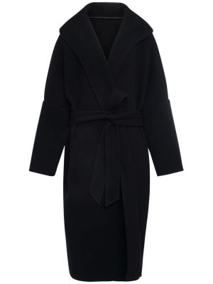 Gyapjú kabát sálgallérral Dolce & Gabbana fekete