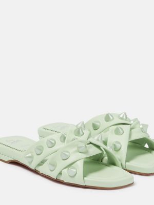 Sandały skórzane Christian Louboutin zielone
