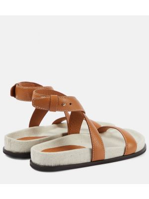 Kožené sandály Totême hnědé