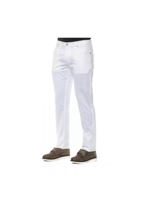 Pantalones slim fit de algodón Pt Torino blanco