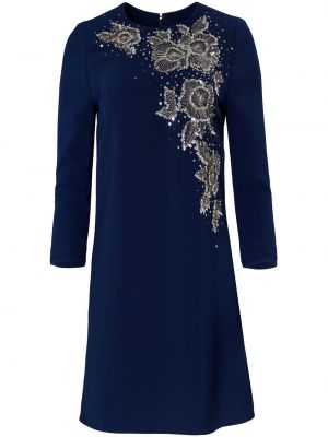 Коктейлна рокля с пайети Carolina Herrera синьо