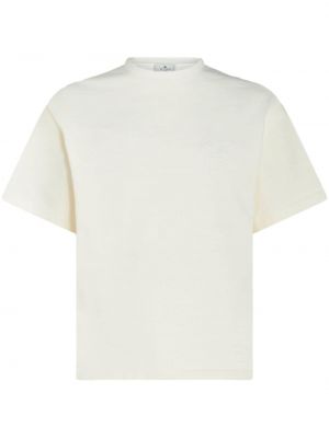 Bombažna majica z vezenjem Etro bela