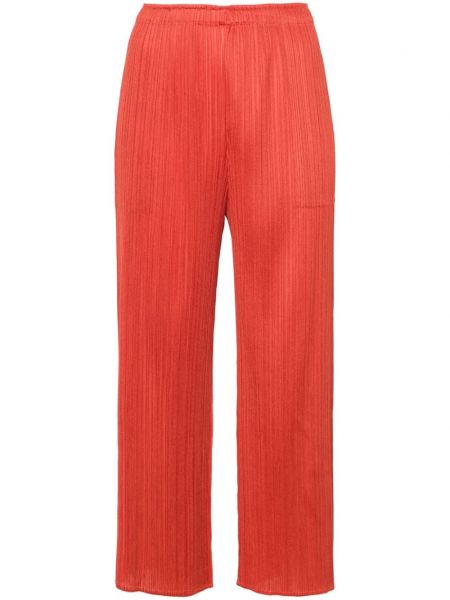 Pantaloni drepti plisate Pleats Please Issey Miyake roșu