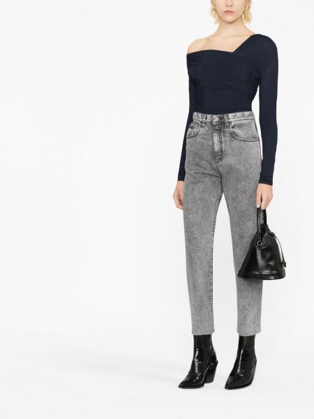 Straight fit džíny s oděrkami Philipp Plein šedé