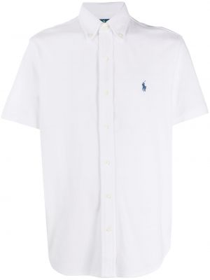 Поло тениска бродирана с копчета Polo Ralph Lauren бяло