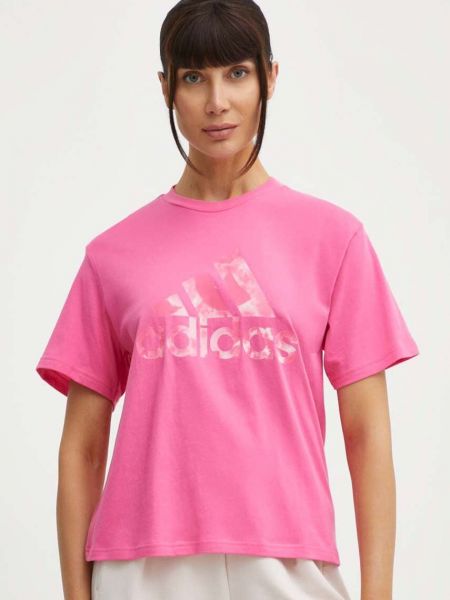 Pamut póló Adidas rózsaszín