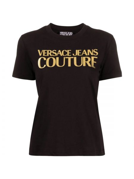 Polo majica sa dugačkim rukavima Versace Jeans Couture crna