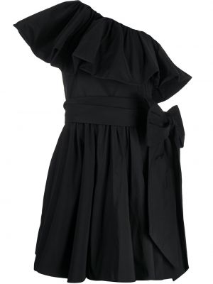 Vestido de cóctel con volantes asimétrico Valentino negro