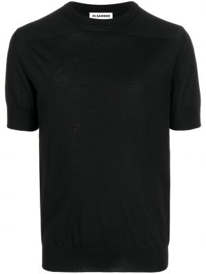 Vilnonis marškinėliai Jil Sander juoda