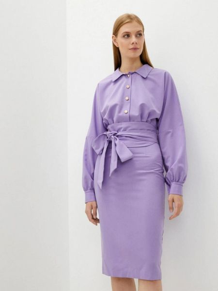 Платье-рубашка Avemod фиолетовое