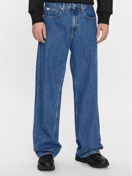 Džíny relaxed fit Calvin Klein Jeans modré