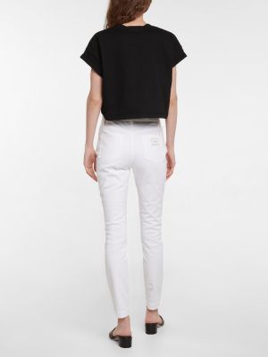 Jeansy skinny z wysoką talią Dolce&gabbana białe