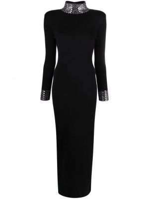 Μάξι φόρεμα με πετραδάκια Retrofete μαύρο