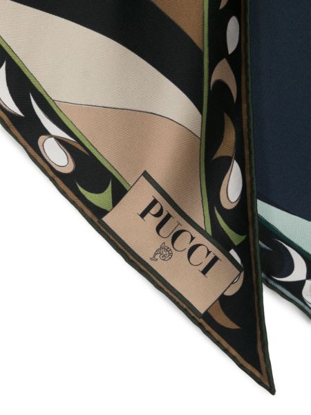 Echarpe en soie à imprimé Pucci vert
