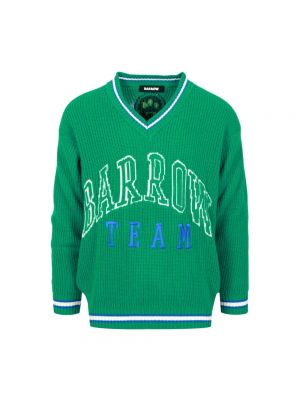 Sweter żakardowy Barrow zielony