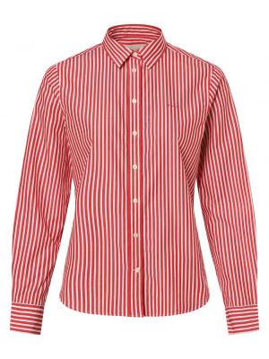 Bluzka bawełniana w paski Gant czerwona