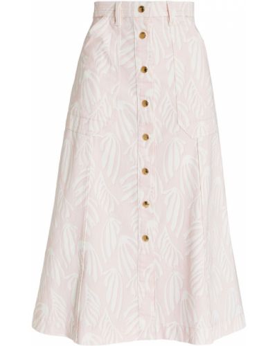 Джинсовая юбка миди Temperley London, розовая
