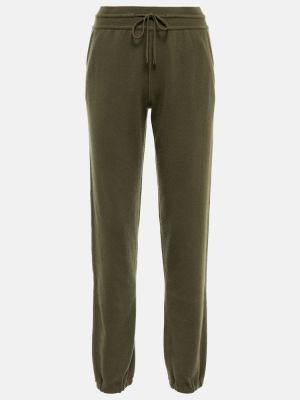 Kašmírové rovné kalhoty Loro Piana zelené