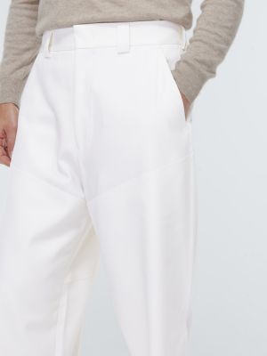 Pantalones rectos de lana Zegna blanco