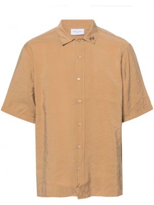Siuvinėta marškiniai Family First ruda