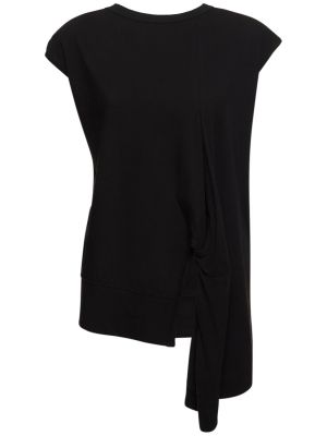 Camiseta de algodón de tela jersey Yohji Yamamoto negro