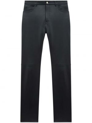 Kožené rovné kalhoty Courrèges černé