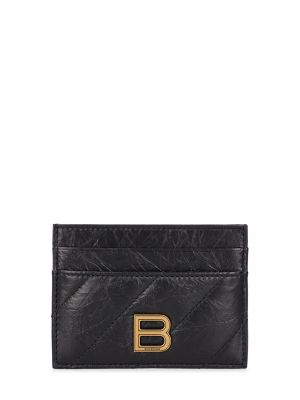 Prošívaná kožená peněženka Balenciaga černá