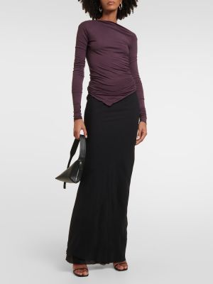 Drapované džerzej mini šaty Rick Owens fialová