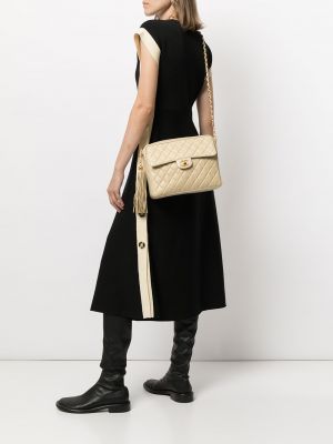 Bolsa acolchada con estampado de rombos Chanel Pre-owned dorado