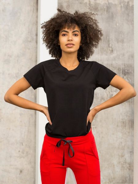 Tričko s výstřihem do v Fashionhunters černé
