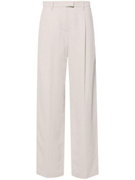 Béžové plisované rovné kalhoty Brunello Cucinelli