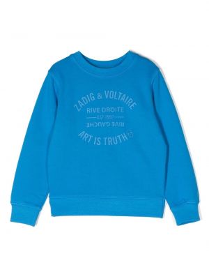 Hoodie för tjejer Zadig & Voltaire Kids blå