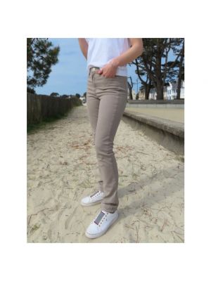 Pantalones slim fit de algodón Islow beige