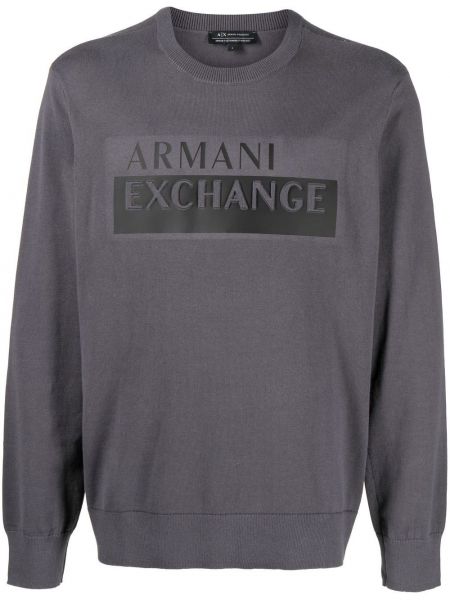 Genser med print Armani Exchange grå