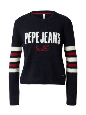 Vlnený priliehavý sveter s výšivkou Pepe Jeans