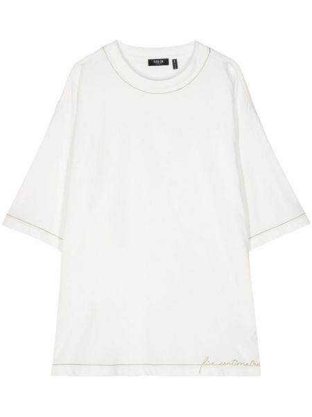 Βαμβακερή μπλούζα Five Cm λευκό