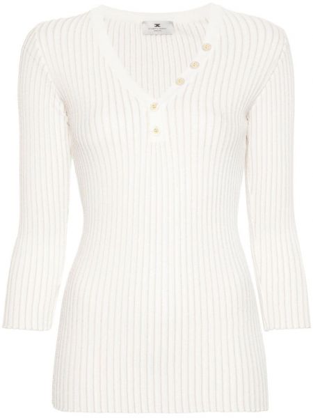 Trøje kort sweater Elisabetta Franchi hvid