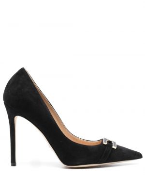 Pantofi cu toc din piele de căprioară Elisabetta Franchi negru
