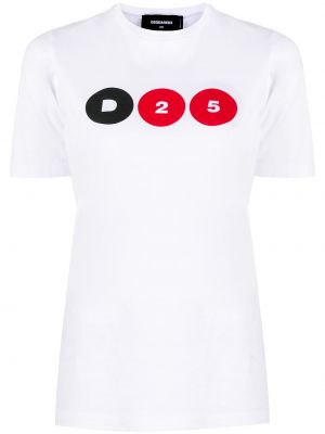 Camiseta con estampado Dsquared2 blanco