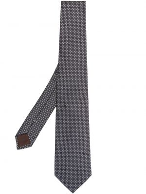 Cravată de mătase cu imprimeu geometric Canali maro