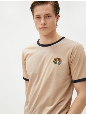 Polo marškinėliai slim fit trumpomis rankovėmis su tigro raštu Koton