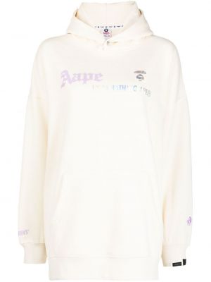 Bluza z kapturem z nadrukiem Aape By A Bathing Ape biała