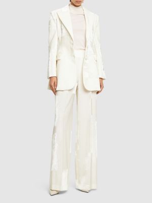 Žametna jakna iz rebrastega žameta Ermanno Scervino bela