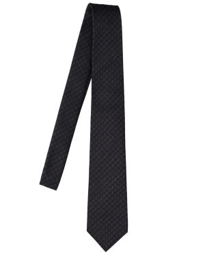 Jedwabny krawat wełniany Gucci czarny