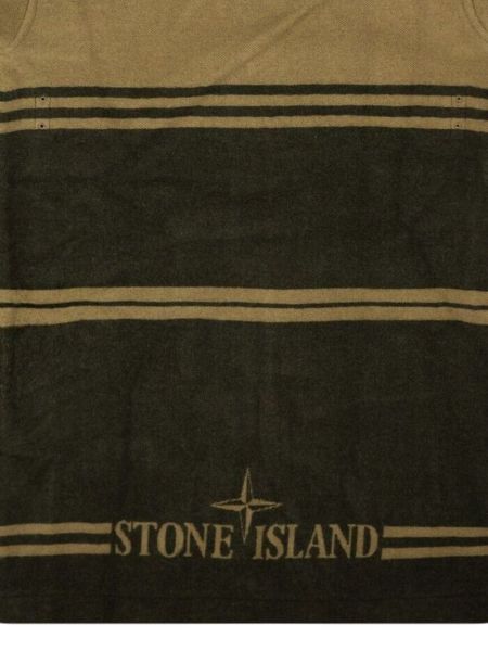 Manteau à rayures à capuche Stone Island vert