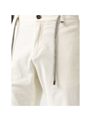 Pantalones chinos de cuero Canali blanco