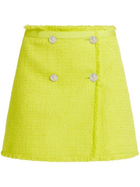 Mini suknja s gumbima od tvida Versace žuta