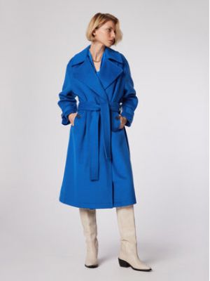 Manteau large Simple bleu
