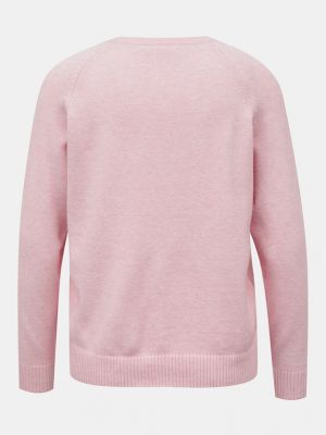 Dzianinowy sweter Only różowy