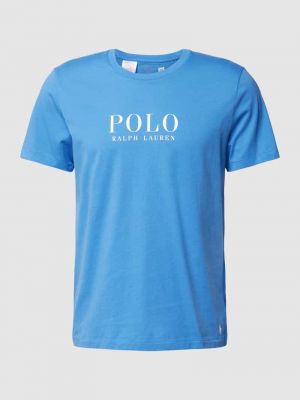 Koszulka bawełniana z nadrukiem Polo Ralph Lauren Underwear błękitna
